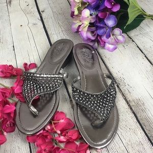 Vince Camuto jeweled chain sandals